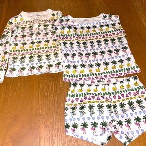 Roller Rabbit 3 piece toddler girls pajamas size 4T gently worn